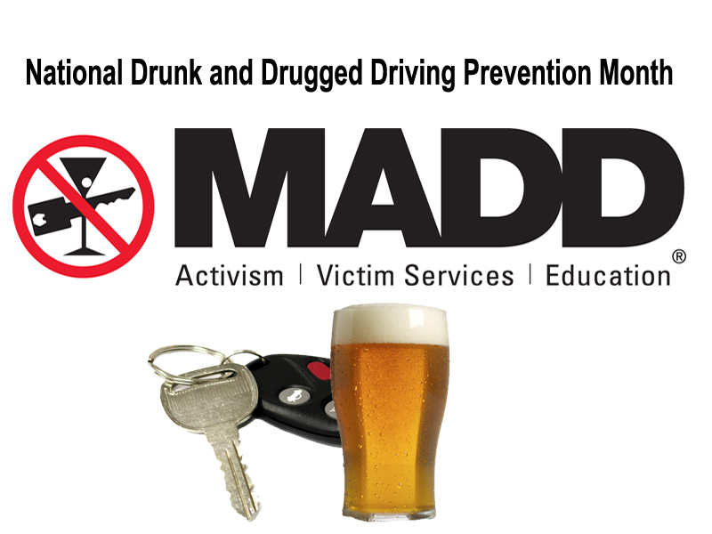December is National Drunk and Drugged Driving Prevention Month