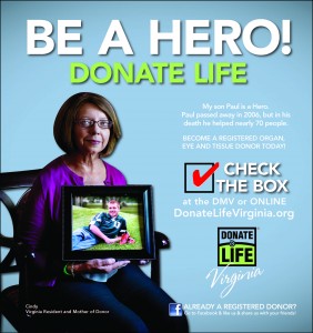 Cindy Harris works tirelessly to help others and honor Paul's life.