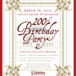 Family Fun at Virginia’s Executive Mansion 200th Birthday: March 16, 2013